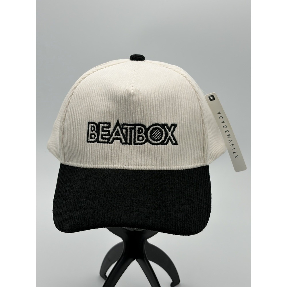 BEATBOX Corduroy SnapBack‎ Hat Academy Fits NWT New White Black OSFM